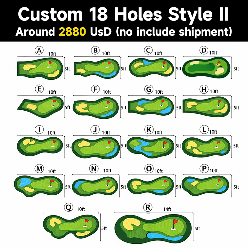 18 buche personalizzate Golf Green Style II