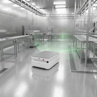 Chariot AMR de levage latéral pour la manutention de cartons en entrepôt d'usine de fabrication et de distribution de produits alimentaires et de boissons