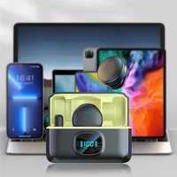 B68C Mikrofon Kerah Headset Nirkabel Magnetik untuk Android Kompatibel Mini Type-C untuk Siaran Langsung, Wawancara, dan Perekaman