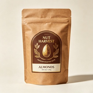 Premium <b>Compostable</b> Classic Brown Kraft Paper Pouch PLA Liner Zipper Top Custom Printed Snack Nuts Food Packaging <b>Bag</b> - Product Image 5