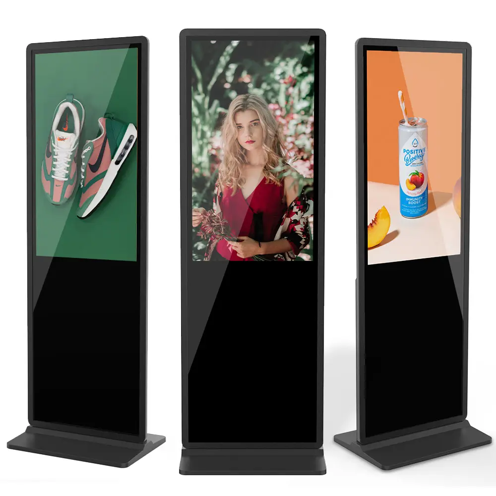 43 55 inç ayaklı lcd reklam oyun ekipmanları dijital tabela reklam kiosk dokunmatik ekran