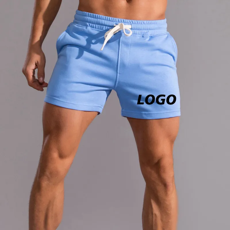 H2133 Men Athletic Running 100% French Terry Sweat Shorts Casual Wear Fashion Men Gym Fitness Shorts Pant
