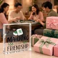 Cadeaux en acrylique Mahjong pour femmes, citation amusante sur l'amitié, style chinoiserie, pour la décoration de la maison, du bureau, de la table ou des étagères