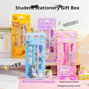 Set di cancelleria di lusso in scatola regalo con portapenne, temperino, righello per la scuola primaria, l'asilo e l'apprendimento. - Product Image 2