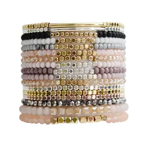 Pulseira de contas de cristal feminina