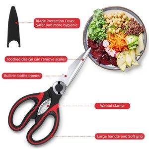 Tijeras de Cocina Profesionales de Alta Calidad de 8 Pulgadas Multiusos de Acero Inoxidable, Tijeras de Cocina Resistentes - Product Image 2