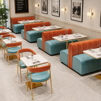 Mobilier de café, table et chaise de restauration rapide, canapé en cuir PU pour salon de thé commercial, restaurant occidental