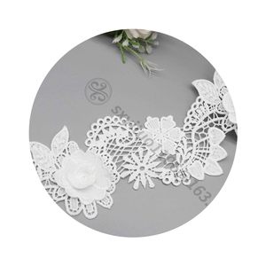 定制设计8厘米水溶刺绣蕾丝面料白色 - Product Image 5