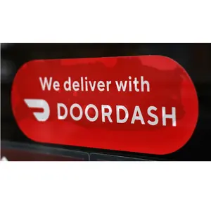 custom doordash logo vinyl window static clings sticker printing