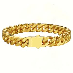 Jewelry <b>for</b> <b>Men</b> Stainless Steel Bracelet Gold Plated Jewelry Cuban Link Bracelet Chunky Bracelet Durable Stainless Steel Jewelry - Product Image 1