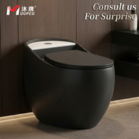 WC suspendu MUUPEG de haute qualité, en céramique noire, à chasse d'eau cyclonique, design moderne facile à nettoyer, idéal pour les lavatories et les hôtels