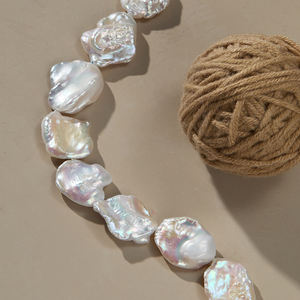 5a חם מכירה בצבע לבן טבעי מים מים מתוקים פנינה 16-20 מ "מ אש אש גדול בררוק פנינים גדילי תכשיטים - Product Image 6