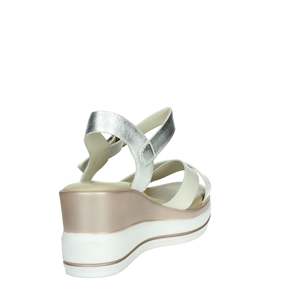 Sandalias de Plataforma con Cuña Cinzia Soft Donna Bianco Argento para Mujer - Product Image 2