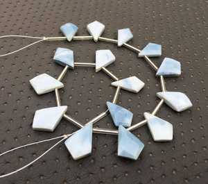 Wonderful Collection 1 Strand Natural Blue <b>Opal</b> Gemstone 15 Pieces Faceted Fancy Shape Briolette Beads Wholesale - Product Image 4