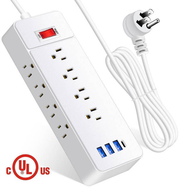 Protectors Power Strips 12Outlet USB/Type C Port Desktop Charging Stations