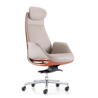 Chaise de bureau de direction de style italien, légère et luxueuse, avec dossier inclinable pivotant en cuir et accoudoirs, pour la maison, le bureau et l'utilisation informatique