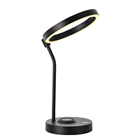 Lampe de lecture en métal noir de style nordique, abat-jour en métal, lampe de table LED simple avec recharge sans fil QI