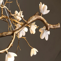 Lustres Branches Créatives de Luxe de Haute Qualité pour la Maison, Lampes Suspendues en Forme de Fleur pour Table à Manger