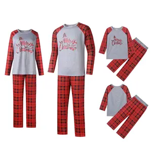 Mommy and Me Plaid Family Matching Outfits Christmas Adults and Kids Long Sleeves Pajamas Set