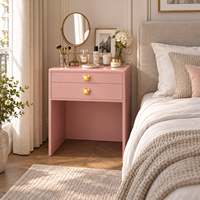 Coiffeuse moderne en métal avec 2 tiroirs, en acier laminé à froid, meuble de rangement pour chambre à coucher, OEM