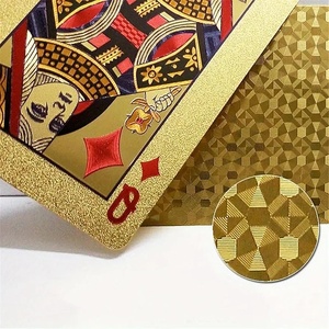 Cartes à jouer <span class=keywords><strong>en</strong></span> feuille d'or 24 carats personnalisées - Parfaites pour le poker, les farces et les cadeaux de fête, cadeau de Noël, d'Halloween, de Thanksgiving - Product Image 2