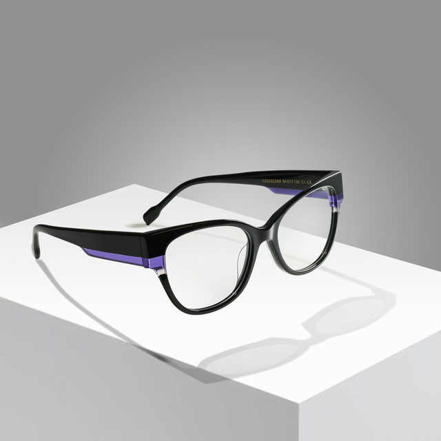 Fashion Oversized Ladies Eyeglasses High Quality Cat Eye Full Rim Lamination Premium Acetate Optical Glasses Frames for Women