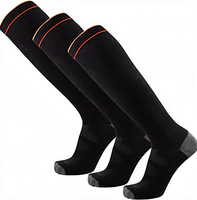 Chaussettes de ski ultra-légères Pure Athlete, fines, en laine mérinos de qualité supérieure, pour l'hiver, ODM pour hommes et femmes, snowboard (grande taille, 3 paires, noir)