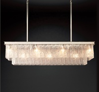 Lustre moderne en cristal de Murano, grand, rond ou rectangulaire, pour décoration de luxe, mariage, salon, hôtel