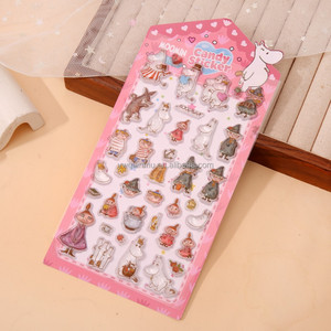 Venta al por mayor: 4 estilos de pegatinas 3D de gelatina de <span class=keywords><strong>Moomin</strong></span> y Conejito, calcomanías de cristal bonitas con diseño de caramelo para álbumes de recortes, diarios, fundas de teléfono y material de papelería a granel. - Product Image 2