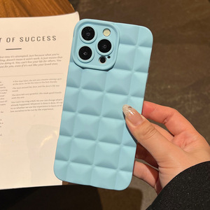 Coque de téléphone antichoc intégrale à motif damier 3D couleur unie pour iPhone 17 Pro Max - Product Image 5