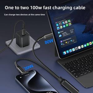 <span class=keywords><strong>สาย</strong></span><span class=keywords><strong>ชาร์จ</strong></span> Type-C ได้รับการรับรองมาตรฐาน PD แบบถักไนลอน สำหรับ iPhone 12 13 14 iPad Airpods <span class=keywords><strong>ชาร์จ</strong></span>เร็ว ถ่ายโอนข้อมูล ทองแดงบริสุทธิ์เคลือบดีบุก - Product Image 3