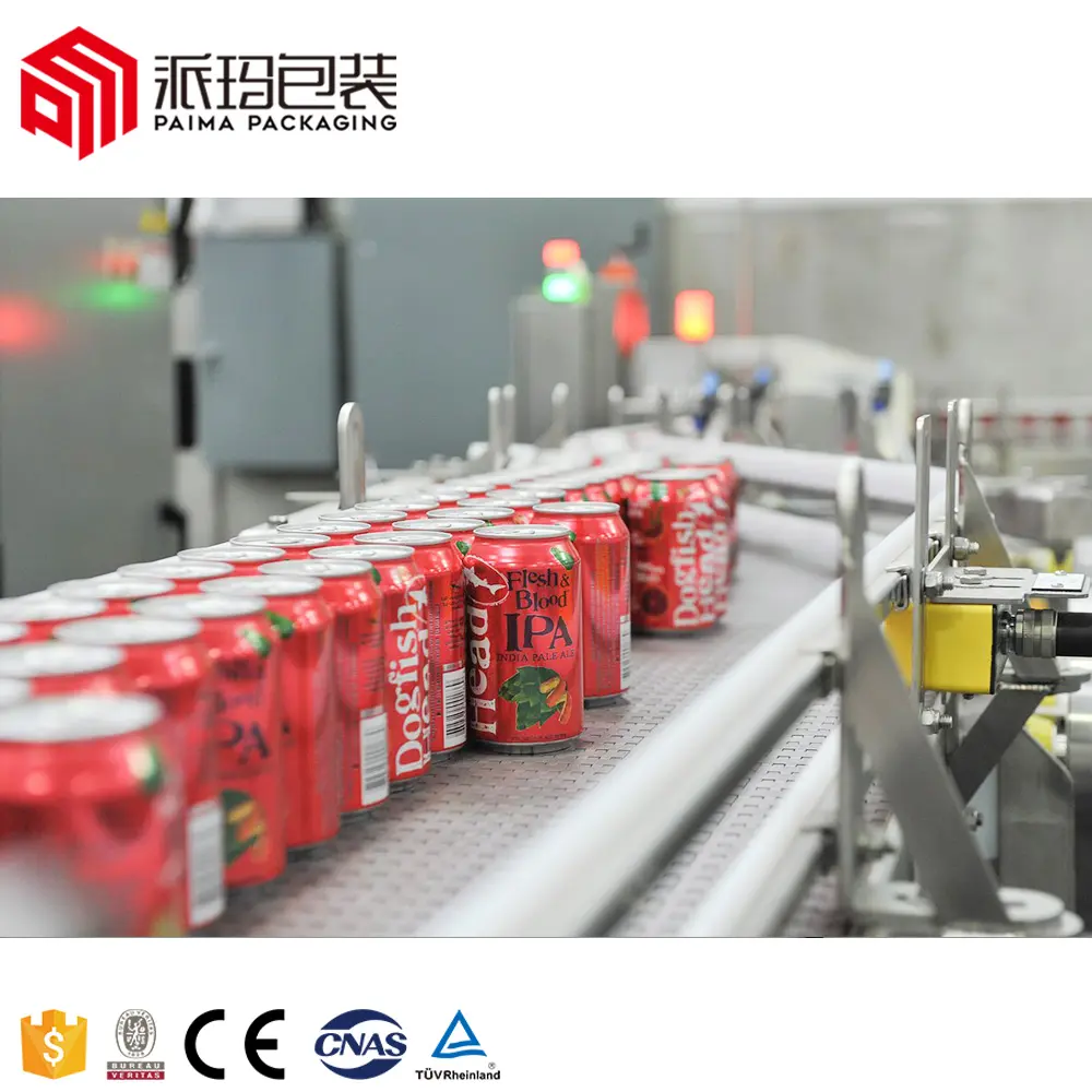 Kemasan Paima 330Ml Aluminium Dapat Mengisi Mesin Penyegel Garis untuk Minuman Cola Bir Karbonasi