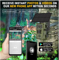 Caméra de surveillance intelligente 4G LTE cellulaire CMOS 4MP 4K IP65 étanche à détection de mouvement, alimentée par batterie, avec micro intégré et vision nocturne, application mobile