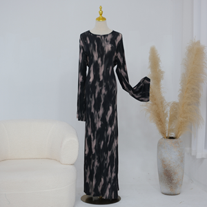 Nuova Abaya Estiva 2026, <span class=keywords><strong>Abbigliamento</strong></span> <span class=keywords><strong>Islamico</strong></span> <span class=keywords><strong>Femminile</strong></span>, Jersey Morbido Stampato, Abaya Elegante e Modesta con Cintura per Donne Musulmane - Product Image 6