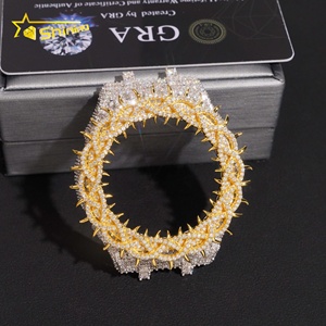 Nouveau Design Style Maille Barber Moissanite Diamant Hip Hop Bijoux Sur Mesure « Buss Down » Argent 925 Cache-Lunette Montre GA2100 - Product Image 1