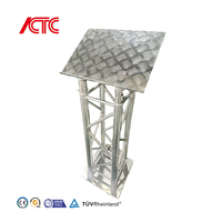 Pupitre incurvé d'usine, pupitre rectangulaire en aluminium, structure de podium, structure de présentation pour événements et spectacles