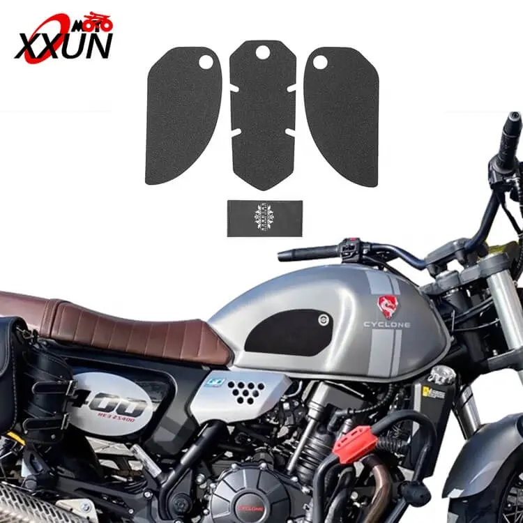 XXUN-almohadillas antideslizantes para tanque de combustible de motocicleta, pegatina de tracción de agarre de rodilla de Gas, Protector, accesorios para CYCLONE RE3(400) 2021 2022