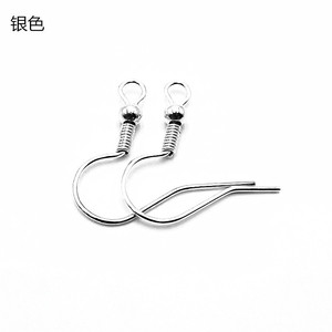 <b>Earring</b> <b>Hooks</b> With Round Beads Metal Curved Ear Wires For <b>Earring</b> Making Gold Silver White K Antique Blue KC Gold - Product Image 4