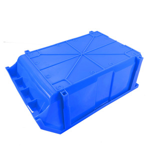 Plastic Slanted Mouth <b>Storage</b> Bin Rectangle 1-3L <b>Blue</b> Stackable Office Organizer Eco Friendly Turnover <b>Box</b> - Product Image 3