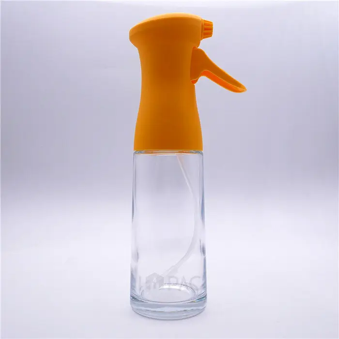 clear glass round kitchen oil bottle mist spray dispenser for bbq 200ml