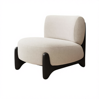 Fauteuil individuel de salon Guan Song, style crème, en bois massif, style Wabi-Sabi, pour la détente, minimaliste, modèle de designer