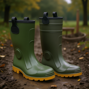 Botas de Seguridad TTAKE Verdes de PVC con Suela de Goma para Trabajo y Uso en Exteriores - Product Image 3