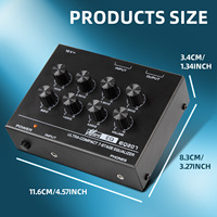 EQ207 Égaliseur de son numérique à 7 bandes Amplificateur de casque de signal audio à 2 canaux avec adaptateur secteur 12V Type mini-amplificateur