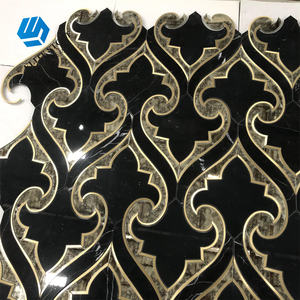Fabriklieferung für Projekte: Küchen- und Badezimmerdekoration, Wasserfeste Gold-Einlage Schwarze Selbstklebende Mosaik-Wandaufkleber - Product Image 5