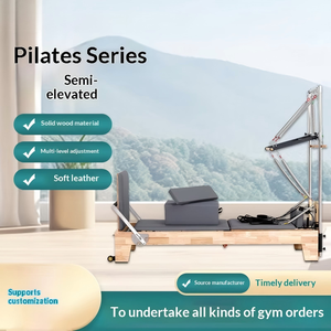 Ensemble d'équipement de Pilates professionnel 5 pièces en bois de chêne : Reformer, Ladder Barrel, Wunda Chair pour studio de pilates de prestige - Product Image 2