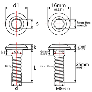 Tùy Biến M5 M8 M10 M12 M14 Titan Nút Đầu Bu Lông Titan Đĩa Bu Lông Cho Xe Máy Xe Đạp - Product Image 2