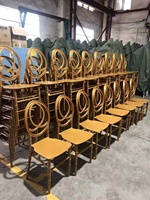 Chaise Chiavari empilable blanche en plastique pour mariage, dossier rond, modèle Phoenix, pour la location et l'importation