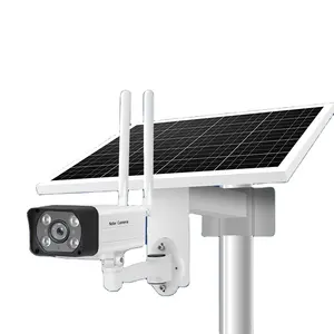 Ev için destek 128G güneş IP kamera Modern: güvenlik tasarımı Video kayıt WIFI 4G LED alüminyum beyaz 90 IP65 270 yol DC 6V