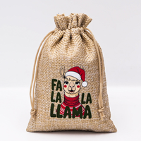 Sac cadeau de Noël dégradable et durable écologique Pochette à cordon en jute Sac d'emballage en jute de haute qualité pour grain de café ou écrou