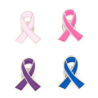 Broche Émail Colorée 3D Ange Détecteur de Métaux Croix Sauvageuse Ruban Rose Cancer du Sein Personnalisée Vente en Gros